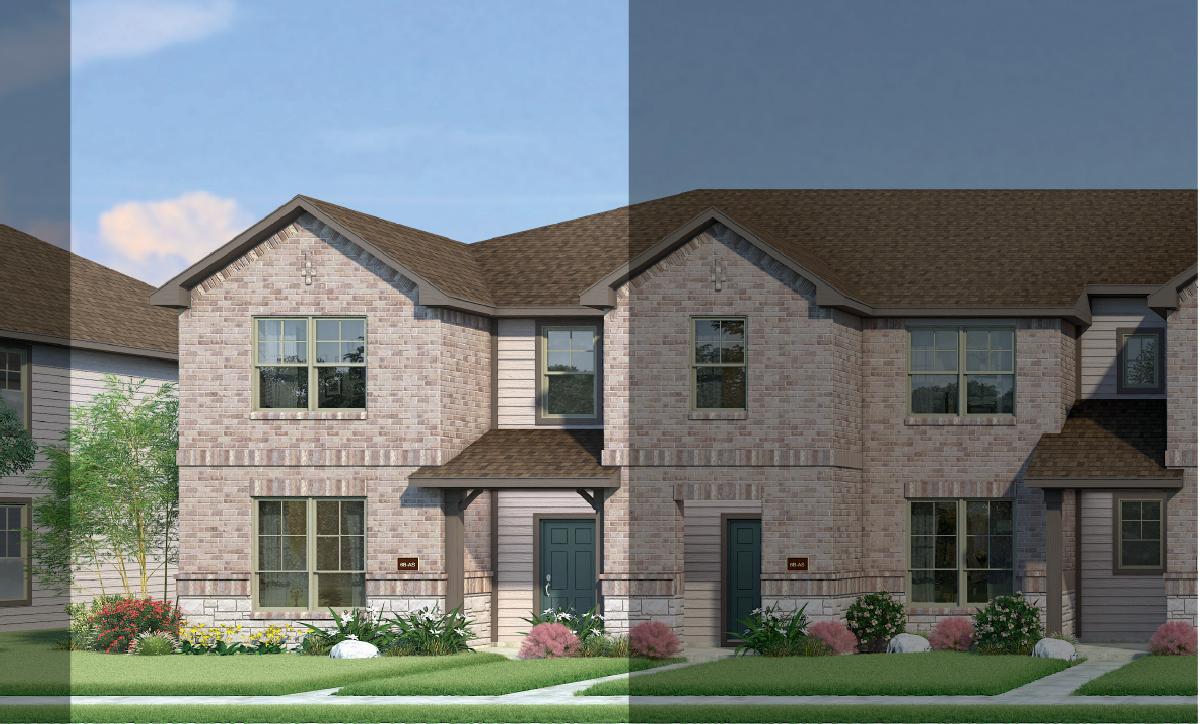 Travis with Elevation 6B Stone Exterior 2023 Townhomes