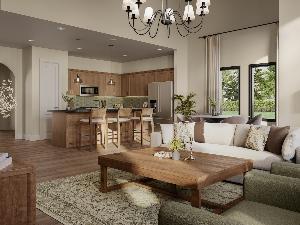 Ironwood II with volume kitchen and living rendering