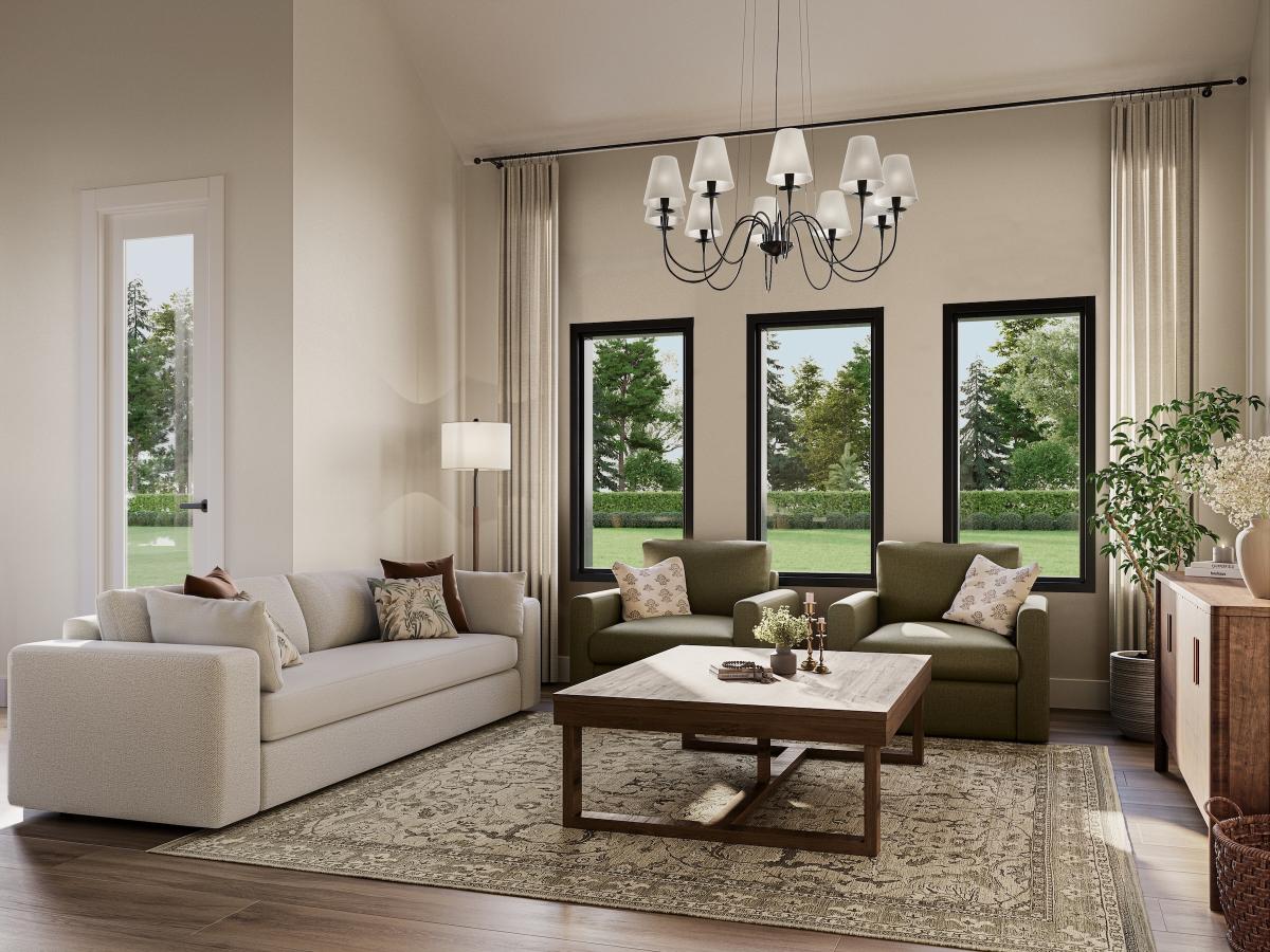Ironwood II with volume living room rendering
