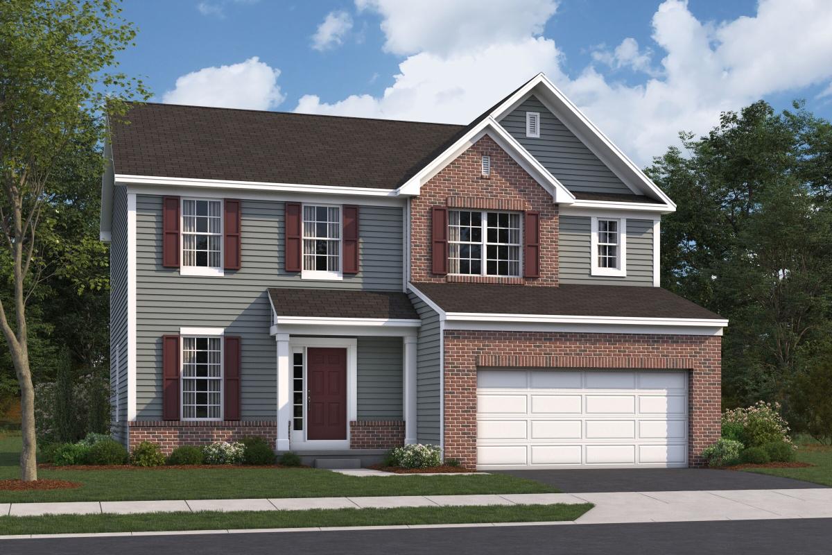 Dearborn Elevation A with Brick