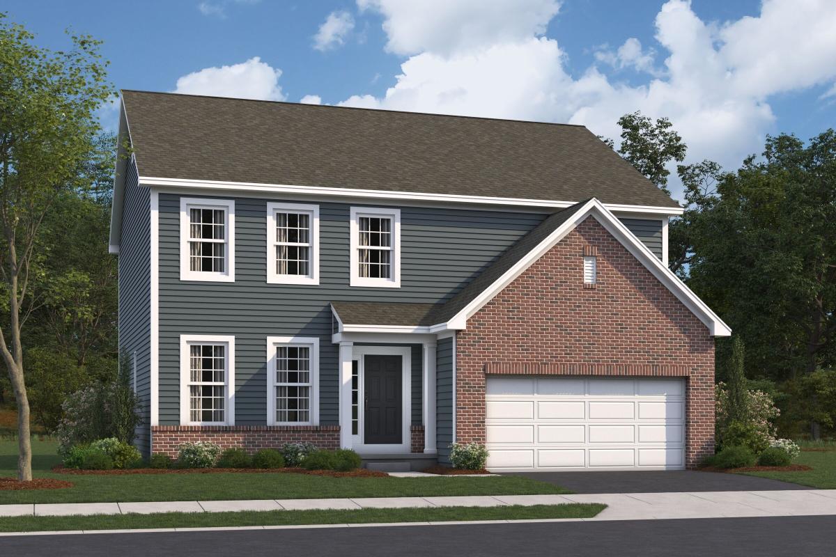 Evanston Elevation A with Brick