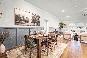 This is the dining area of the Hawkins plan within the model home in Carillon at 13305 Eppright T...