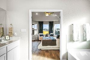 This is the primary bathroom of the Hawkins plan and is the model home in Carillon at 13305 Eppri...