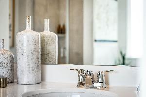 These are images of the secondary bathrooms in the Hawkins plan and is the model home in Carillon...