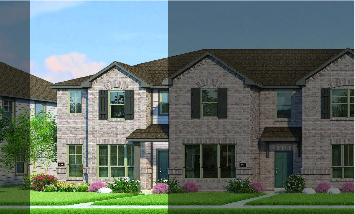 Crockett with Elevation 6A Brick Exterior 2023 Townhomes
