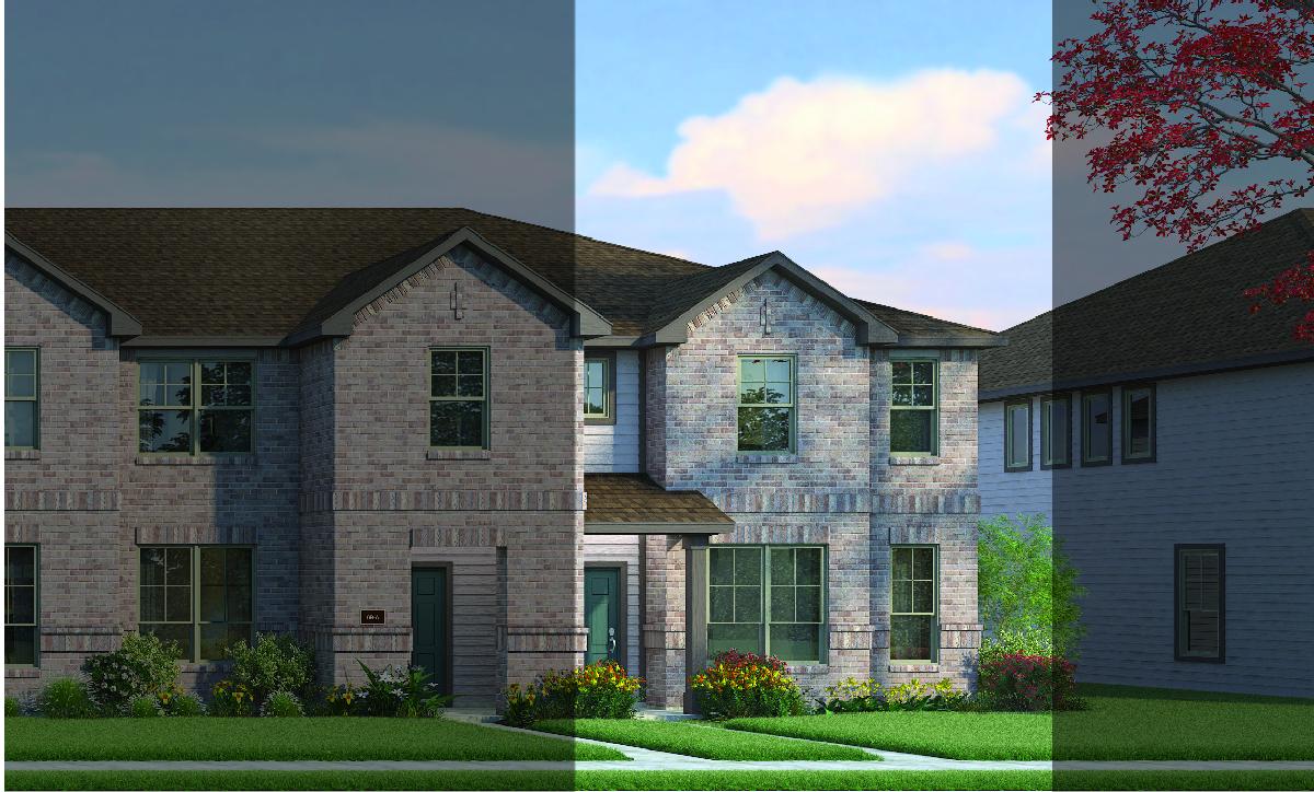 Crockett with Elevation 6B Brick Exterior 2023 Townhomes