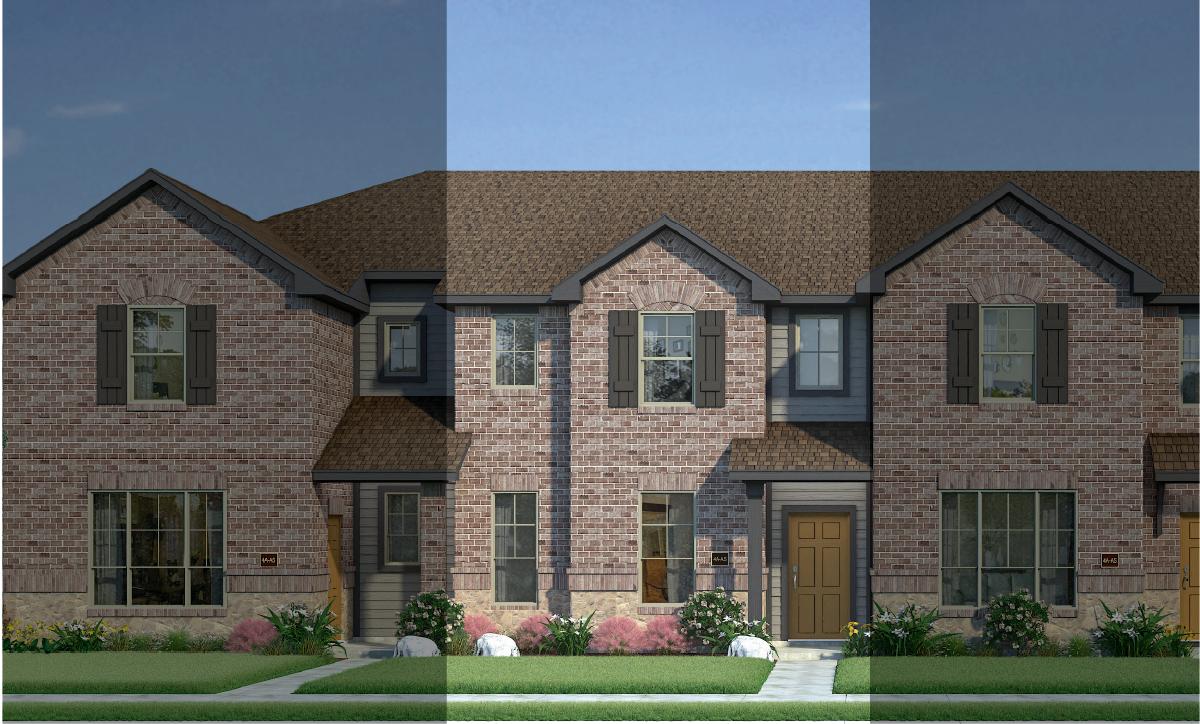 Crockett with Elevation 4A Stone Exterior 2023 Townhomes