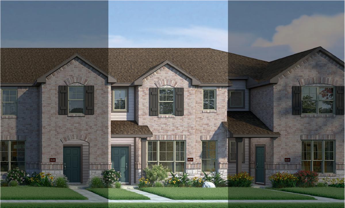 Crockett with Elevation 6A Stone Exterior 2023 Townhomes